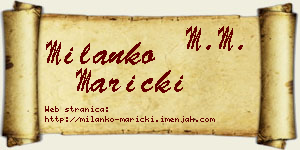 Milanko Maricki vizit kartica